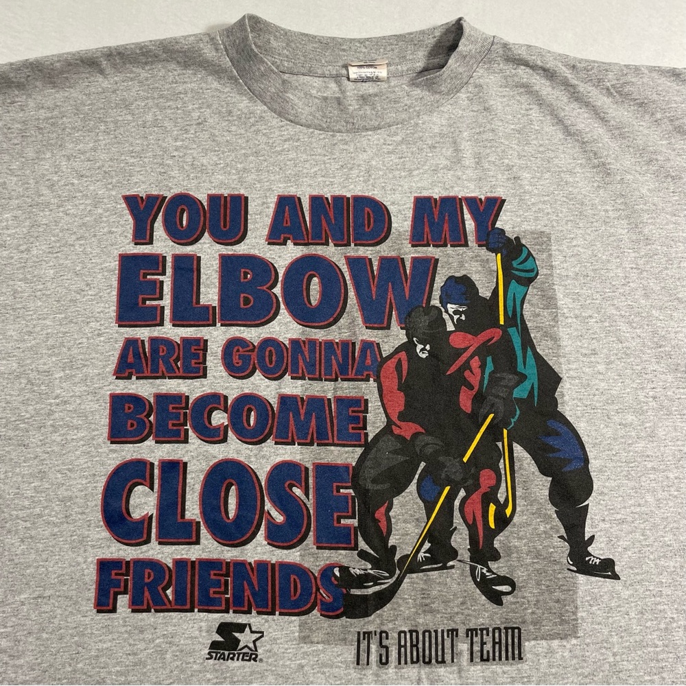 Vintage Starter Single Stitch Hockey T Shirt Size XL